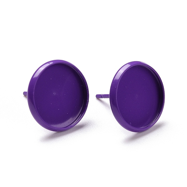 PandaHall Spray Painted 304 Stainless Steel Stud Earring Findings, Flat Round Earring Settings Post, Indigo, 13.5x2mm, Tray: 12mm, Pin: 1mm..., Purple
PandaHall Spray Painted 304 Stainless Steel Stud Earring Findings, Flat Round Earring Settings Post, Indigo, 13.5x2mm, Tray: 12mm, Pin: 1mm..., Purple