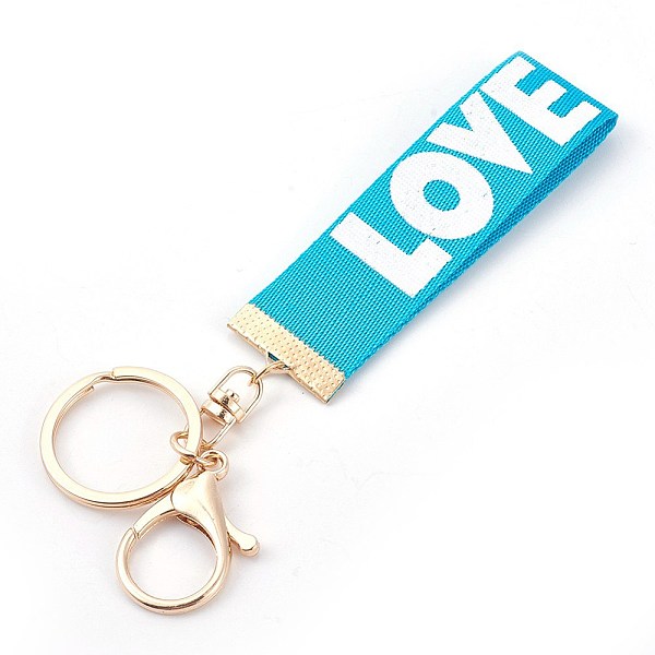 PandaHall Nylon Keychain, with Alloy Lobster Claw Clasps, Iron Key Ring and Chain, Golden, Cyan, 144~153mm Nylon Others Cyan
PandaHall Nylon Keychain, with Alloy Lobster Claw Clasps, Iron Key Ring and Chain, Golden, Cyan, 144~153mm Nylon Others Cyan