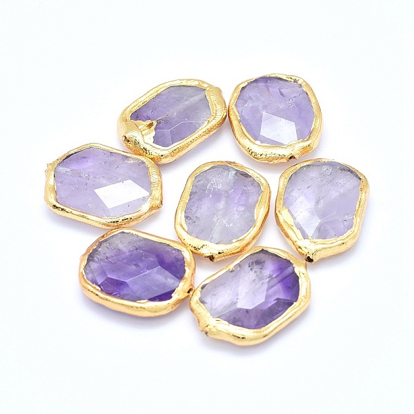 PandaHall Natural Amethyst Beads, Edge Golden Plated, Faceted, Oval, 23~28x17~20x5~7mm, Hole: 0.8~1mm Amethyst Oval
PandaHall Natural Amethyst Beads, Edge Golden Plated, Faceted, Oval, 23~28x17~20x5~7mm, Hole: 0.8~1mm Amethyst Oval