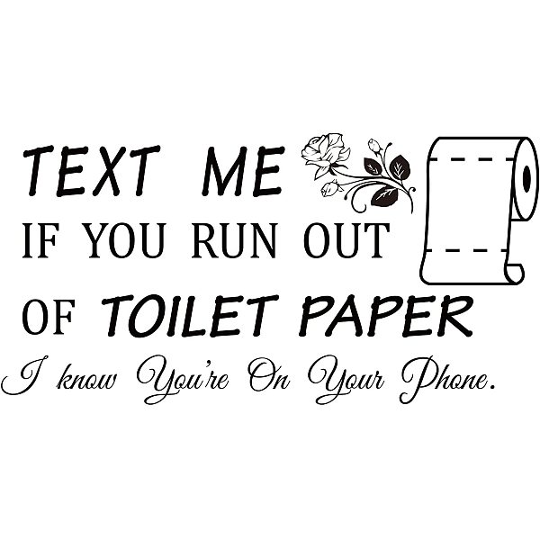 PandaHall SUPERDANT Toilet Theme PVC Wall Sticker Toilet Paper Pattern Vinyl Wall Art Wall Decal Text Me If You Run Out of Toilet Paper Warm...
PandaHall SUPERDANT Toilet Theme PVC Wall Sticker Toilet Paper Pattern Vinyl Wall Art Wall Decal Text Me If You Run Out of Toilet Paper Warm...