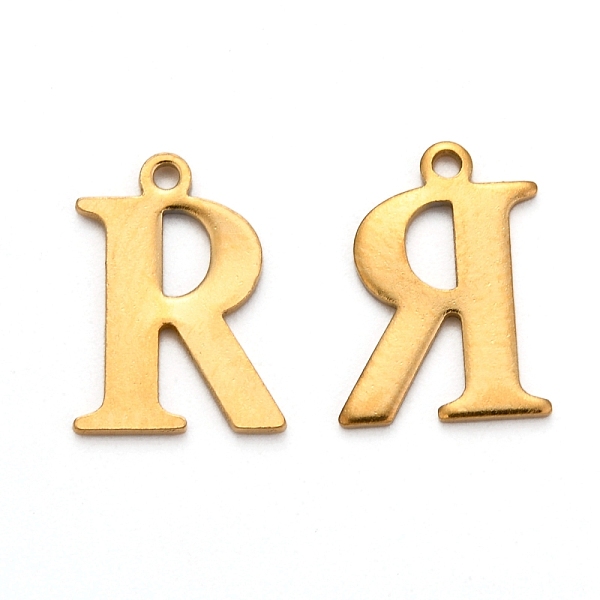 PandaHall Ion Plating(IP) 304 Stainless Steel Alphabet Charms, Golden, Letter.R, 12x9x1mm, Hole: 1mm 304 Stainless Steel Letter R
PandaHall Ion Plating(IP) 304 Stainless Steel Alphabet Charms, Golden, Letter.R, 12x9x1mm, Hole: 1mm 304 Stainless Steel Letter R