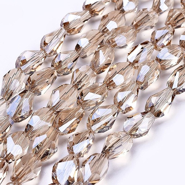 PandaHall Electroplate Glass Beads Strands, Pearl Luster Plated, Faceted, Teardrop, Peru, 11~12x7.5x7.5~8mm, Hole: 1.4mm, about 50pcs/strand..., Brown
PandaHall Electroplate Glass Beads Strands, Pearl Luster Plated, Faceted, Teardrop, Peru, 11~12x7.5x7.5~8mm, Hole: 1.4mm, about 50pcs/strand..., Brown