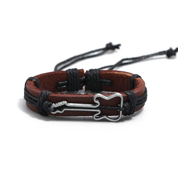 PandaHall Alloy Guitar Link Bracelet, Cowhide Leather Braided Cord Bracelet for Men Women, Black, 6-3/4~7-1/8 inch(17~18cm) Leather Black
PandaHall Alloy Guitar Link Bracelet, Cowhide Leather Braided Cord Bracelet for Men Women, Black, 6-3/4~7-1/8 inch(17~18cm) Leather Black