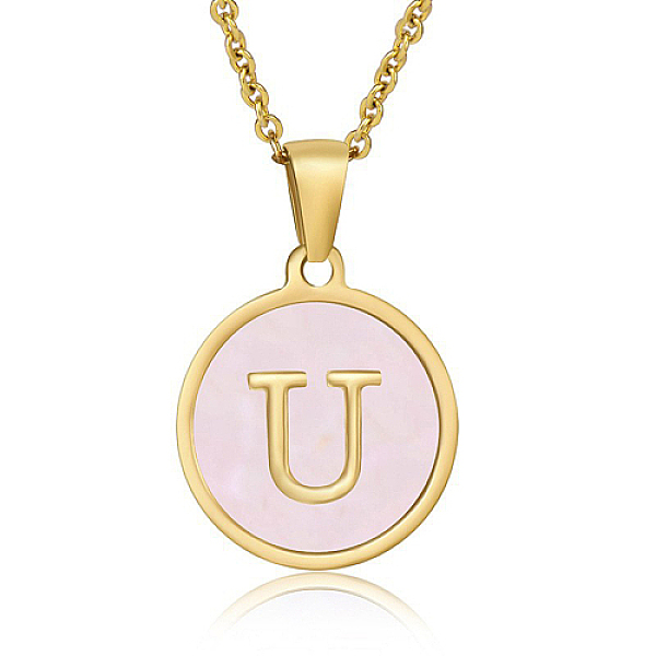 PandaHall Natural Shell Initial Letter Pendant Necklace, with Golden Stainless Steel Cable Chains, Letter U, 17.72 inch(45cm) Shell Letter U..., Pink
PandaHall Natural Shell Initial Letter Pendant Necklace, with Golden Stainless Steel Cable Chains, Letter U, 17.72 inch(45cm) Shell Letter U..., Pink