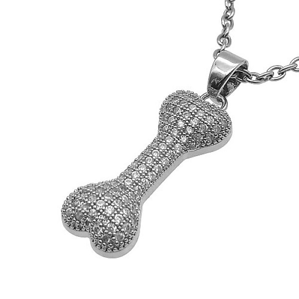 PandaHall Bone Stainless Steel Rhinestone Pendant Necklaces for Women, Stainless Steel Color, 19.69 inch(50cm) Stainless Steel Clear
PandaHall Bone Stainless Steel Rhinestone Pendant Necklaces for Women, Stainless Steel Color, 19.69 inch(50cm) Stainless Steel Clear