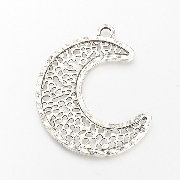 PandaHall Tibetan Style Alloy Pendants, Moon, Cadmium Free & Lead Free, Antique Silver, 74x62x2mm, Hole: 5mm Alloy Moon
PandaHall Tibetan Style Alloy Pendants, Moon, Cadmium Free & Lead Free, Antique Silver, 74x62x2mm, Hole: 5mm Alloy Moon
