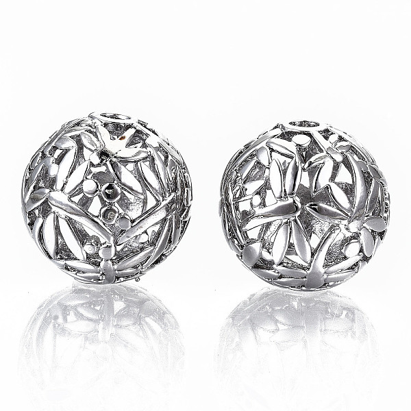 PandaHall Brass Beads, Hollow, Nickel Free, Round with Dragonfly, Real Platinum Plated, 23mm, Hole: 3.5mm Brass Round
PandaHall Brass Beads, Hollow, Nickel Free, Round with Dragonfly, Real Platinum Plated, 23mm, Hole: 3.5mm Brass Round