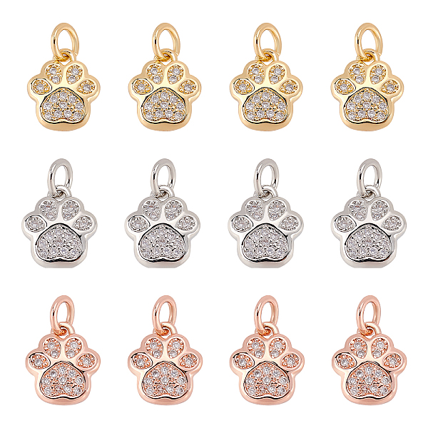 PandaHall SUPERFINDINGS 12Pcs 3 Colors Brass Cubic Zirconia Charm Pendants Footprint Micro Pave Cubic Zirconia Pendants 10x8.5x2mm Dog Paw..., Clear
PandaHall SUPERFINDINGS 12Pcs 3 Colors Brass Cubic Zirconia Charm Pendants Footprint Micro Pave Cubic Zirconia Pendants 10x8.5x2mm Dog Paw..., Clear