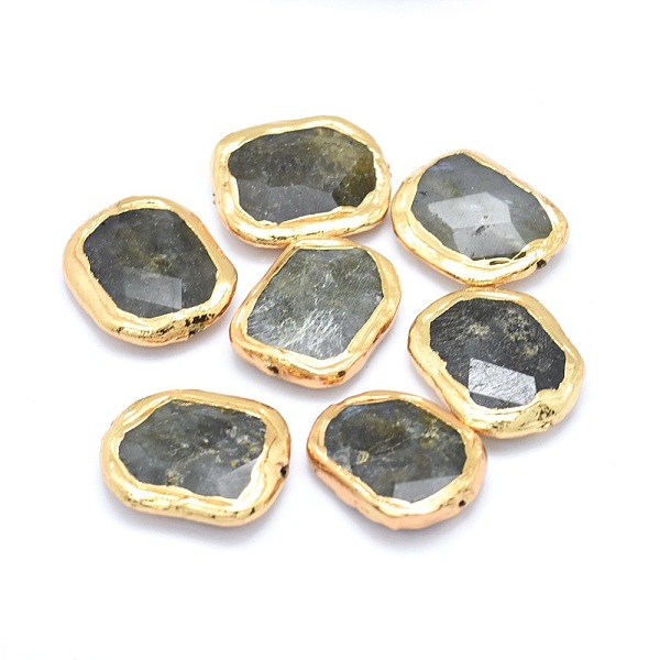 PandaHall Natural Labradorite Beads, Edge Gold Plated, Faceted, Oval, 22~25x25~30x6~9mm, Hole: 0.8~1mm Labradorite Oval
PandaHall Natural Labradorite Beads, Edge Gold Plated, Faceted, Oval, 22~25x25~30x6~9mm, Hole: 0.8~1mm Labradorite Oval