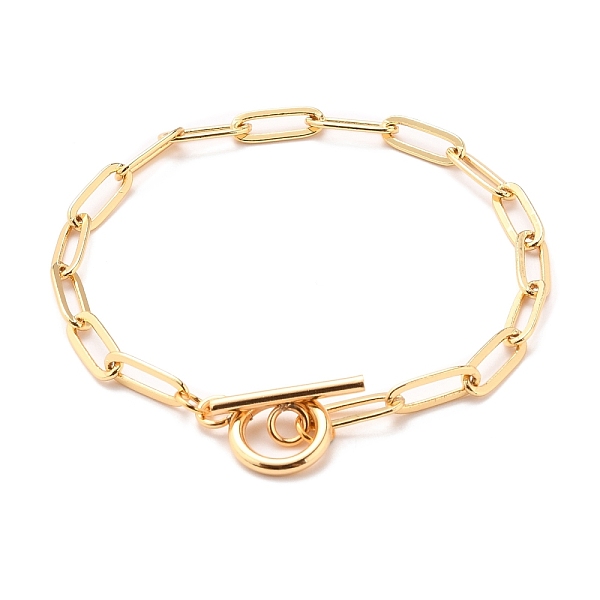 PandaHall Brass Paperclip Chain Bracelets, with 304 Stainless Steel Toggle Clasps, Golden, 7-3/4 inch(19.6cm) Brass
PandaHall Brass Paperclip Chain Bracelets, with 304 Stainless Steel Toggle Clasps, Golden, 7-3/4 inch(19.6cm) Brass