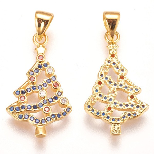 PandaHall Brass Micro Pave Cubic Zirconia Pendants, Christmas Tree, Colorful, Golden, 23x13x2mm, Hole: 3x5mm Brass+Cubic Zirconia Tree
PandaHall Brass Micro Pave Cubic Zirconia Pendants, Christmas Tree, Colorful, Golden, 23x13x2mm, Hole: 3x5mm Brass+Cubic Zirconia Tree
