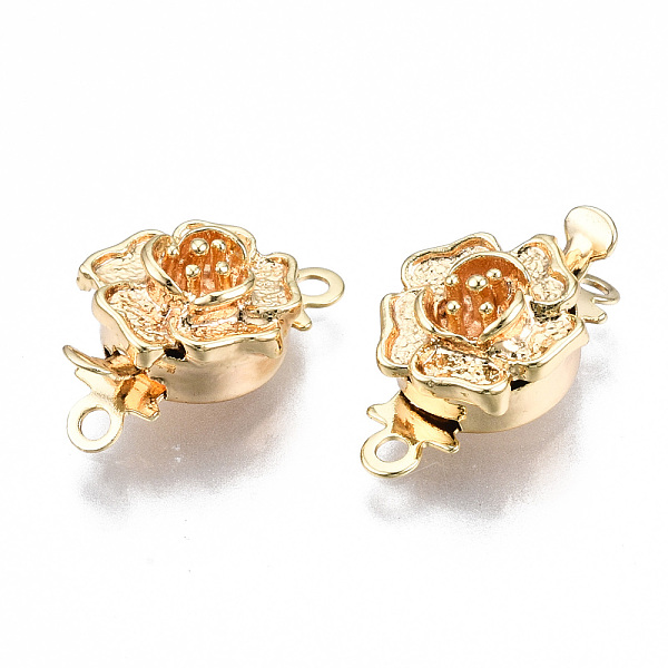 PandaHall Brass Box Clasps, 1-Strand, 2-Hole, Nickel Free, Flower, Real 18K Gold Plated, 13.5x9x6mm, Hole: 1.2mm Brass Flower
PandaHall Brass Box Clasps, 1-Strand, 2-Hole, Nickel Free, Flower, Real 18K Gold Plated, 13.5x9x6mm, Hole: 1.2mm Brass Flower