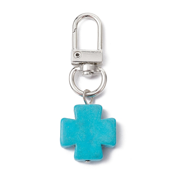 PandaHall Synthetic Turquoise Cross Pendant Decorations, with Alloy Swivel Lobster Claw Clasps, 56mm Synthetic Turquoise Cross
PandaHall Synthetic Turquoise Cross Pendant Decorations, with Alloy Swivel Lobster Claw Clasps, 56mm Synthetic Turquoise Cross