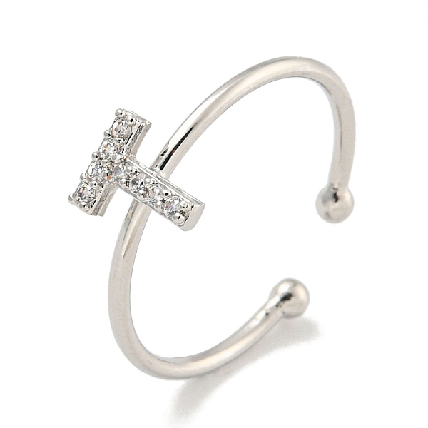 PandaHall Rack Plating Brass Open Cuff Rings for Women, with Cubic Zirconia, Cadmium Free & Lead Free, Long-Lasting Plated, Letter, Letter T...
PandaHall Rack Plating Brass Open Cuff Rings for Women, with Cubic Zirconia, Cadmium Free & Lead Free, Long-Lasting Plated, Letter, Letter T...