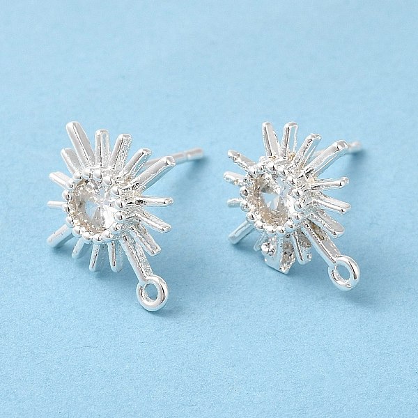 PandaHall Brass Pave Clear Cubic Zirconia Stud Earrings Finding, with 925 Silver Pin and Horizontal Loops, Sun, Silver, 14.5x12.5mm, Hole...
PandaHall Brass Pave Clear Cubic Zirconia Stud Earrings Finding, with 925 Silver Pin and Horizontal Loops, Sun, Silver, 14.5x12.5mm, Hole...