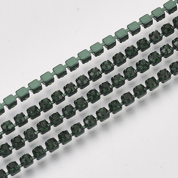 PandaHall Electrophoresis Iron Rhinestone Strass Chains, Rhinestone Cup Chains, with Spool, Emerald, SS8.5, 2.4~2.5mm, about 10yards/roll..., Green
PandaHall Electrophoresis Iron Rhinestone Strass Chains, Rhinestone Cup Chains, with Spool, Emerald, SS8.5, 2.4~2.5mm, about 10yards/roll..., Green