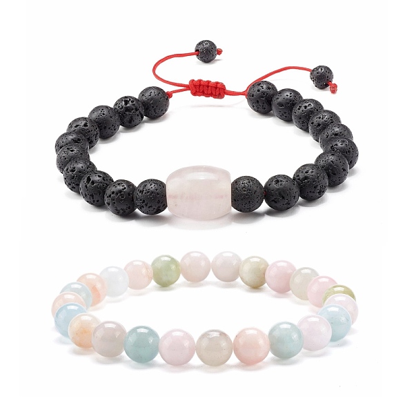 PandaHall Natural Morganite & Rose Quartz & Lava Rock Braided Bead Bracelets Set for Girl Women, Inner Diameter: 2-1/8~3.35 inch(5.3~8.5cm)...
PandaHall Natural Morganite & Rose Quartz & Lava Rock Braided Bead Bracelets Set for Girl Women, Inner Diameter: 2-1/8~3.35 inch(5.3~8.5cm)...