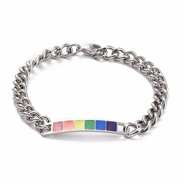 PandaHall Rainbow Pride Bracelet, Enamel Rectangle Bar Link Bracelet for Men Women, Platinum & Stainless Steel Color, 8-3/4 inch(22.3cm) 201...
PandaHall Rainbow Pride Bracelet, Enamel Rectangle Bar Link Bracelet for Men Women, Platinum & Stainless Steel Color, 8-3/4 inch(22.3cm) 201...