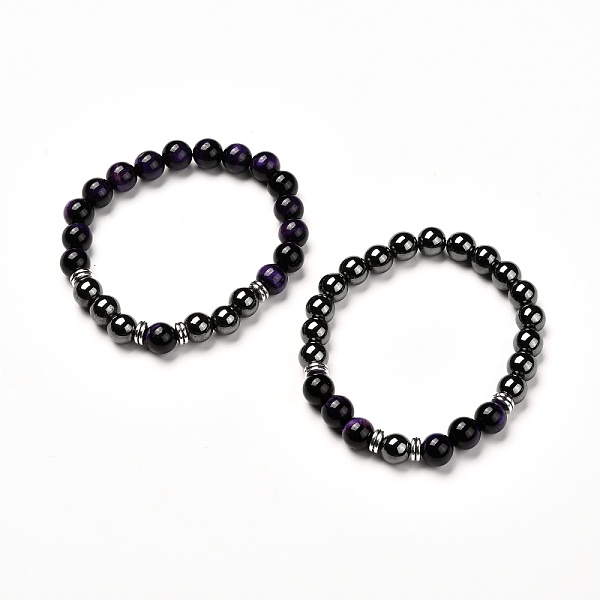 PandaHall Natural Tiger Eye(Dyed) Beads Stretch Bracelets Set, with Non-Magnetic Synthetic Hematite Beads, Indigo, Inner Diameter: 2 inch..., Purple
PandaHall Natural Tiger Eye(Dyed) Beads Stretch Bracelets Set, with Non-Magnetic Synthetic Hematite Beads, Indigo, Inner Diameter: 2 inch..., Purple