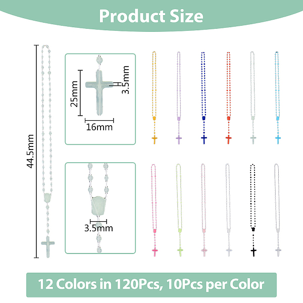 PandaHall DICOSMETIC 120Pcs 12 Colors Plastic Rosaries Necklace 44.5mm Long Bulk Rosaries Pack with Inspirational Cross Pendant..., Multicolor
PandaHall DICOSMETIC 120Pcs 12 Colors Plastic Rosaries Necklace 44.5mm Long Bulk Rosaries Pack with Inspirational Cross Pendant..., Multicolor