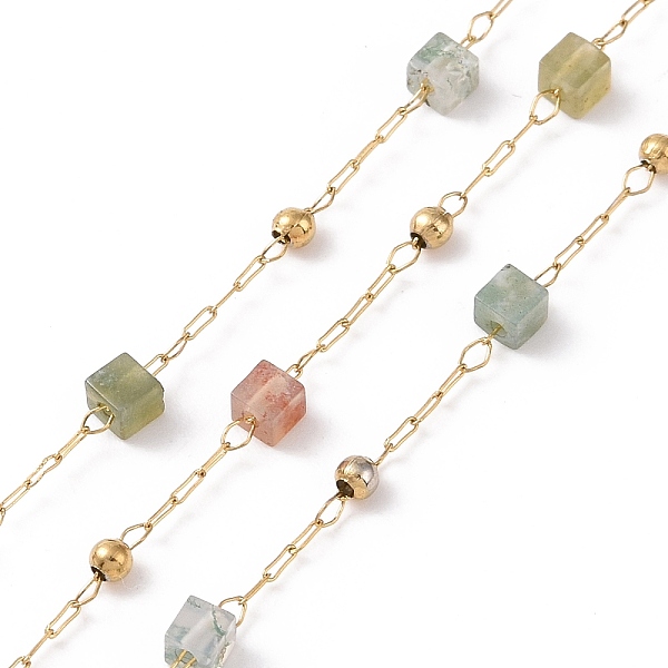 PandaHall Natural Rose Quartz Square Beaded Chains, with Golden 304 Stainless Steel Findings, Unwelded, 2~3x2~2.5x2~2.5mm Indian Agate
PandaHall Natural Rose Quartz Square Beaded Chains, with Golden 304 Stainless Steel Findings, Unwelded, 2~3x2~2.5x2~2.5mm Indian Agate