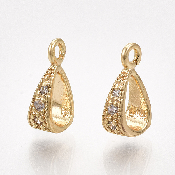 PandaHall Brass Cubic Zirconia Tube Bails, Loop Bails, teardrop, Clear, Nickel Free, Real 18K Gold Plated, 9.5x5x3mm, Hole: 1.2mm...
PandaHall Brass Cubic Zirconia Tube Bails, Loop Bails, teardrop, Clear, Nickel Free, Real 18K Gold Plated, 9.5x5x3mm, Hole: 1.2mm...