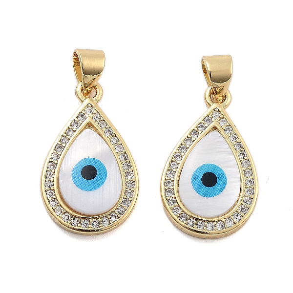 PandaHall Brass Pave Cubic Zirconia With Shell And Enamel Pendants, Teardrop with Evil Eye, Teardrop, 20x12x3mm, Hole: 5mm Brass+Cubic..., Clear
PandaHall Brass Pave Cubic Zirconia With Shell And Enamel Pendants, Teardrop with Evil Eye, Teardrop, 20x12x3mm, Hole: 5mm Brass+Cubic..., Clear