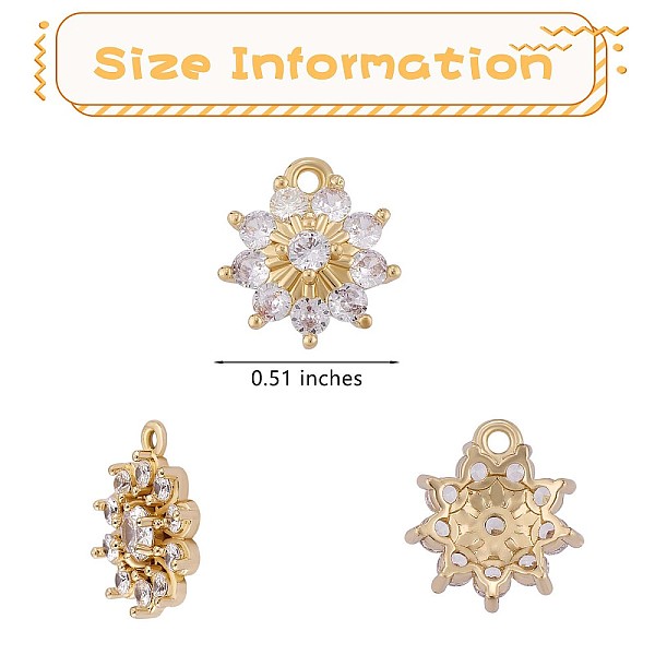 PandaHall 6 Pieces Flower Clear Cubic Zirconia Charm Pendant Brass Flower Charm Long-Lasting Plated Pendant for Jewelry Necklace Bracelet...
PandaHall 6 Pieces Flower Clear Cubic Zirconia Charm Pendant Brass Flower Charm Long-Lasting Plated Pendant for Jewelry Necklace Bracelet...