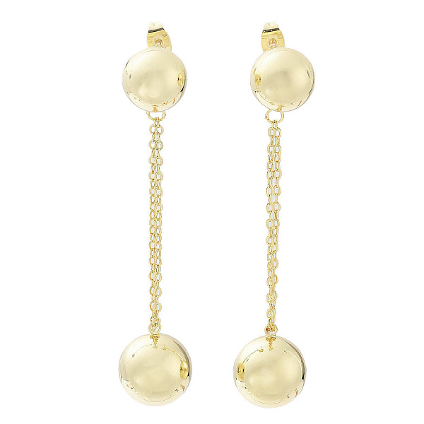 PandaHall Brass Dangle Stud Earrings for Women, Round Ball, Real 18K Gold Plated, 69x14mm Brass Round
PandaHall Brass Dangle Stud Earrings for Women, Round Ball, Real 18K Gold Plated, 69x14mm Brass Round
