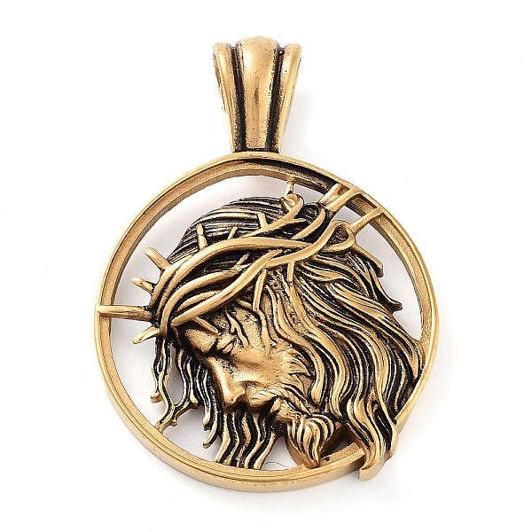 PandaHall 304 Stainless Steel Pendants, Flat Round with Human Charm, Antique Golden, 47.5x34x7mm, Hole: 5.3x5.6mm 304 Stainless Steel Flat...
PandaHall 304 Stainless Steel Pendants, Flat Round with Human Charm, Antique Golden, 47.5x34x7mm, Hole: 5.3x5.6mm 304 Stainless Steel Flat...