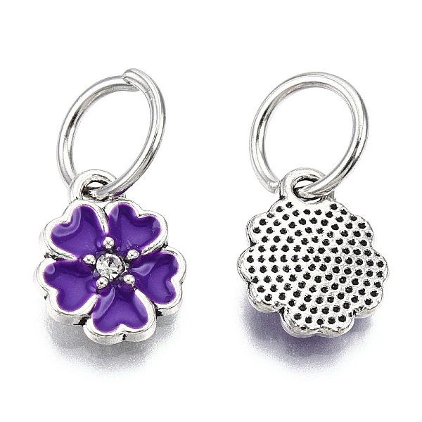PandaHall Enamel Style Flower Alloy Rhinestone Charms, with Iron Findings, Antique Silver, Indigo, 13.5x11x3mm, Hole: 6mm Alloy..., Purple
PandaHall Enamel Style Flower Alloy Rhinestone Charms, with Iron Findings, Antique Silver, Indigo, 13.5x11x3mm, Hole: 6mm Alloy..., Purple