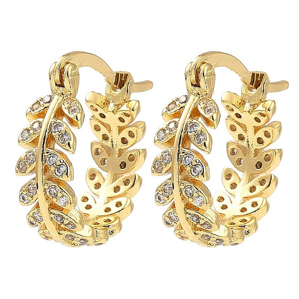 PandaHall Rack Plating Brass Micro Pave Clear Cubic Zirconia Hoop Earrings, Leafy Branch, Real 16K Gold Plated, 17.5x18x5.5mm Cubic Zirconia...
PandaHall Rack Plating Brass Micro Pave Clear Cubic Zirconia Hoop Earrings, Leafy Branch, Real 16K Gold Plated, 17.5x18x5.5mm Cubic Zirconia...