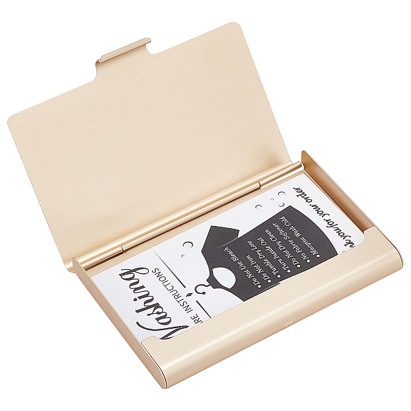 PandaHall Gorgecraft Aluminium Alloy Business Cards Stroage Box, Hand-push Type, Rectangle, Light Khaki, 65x93x10mm, 2pcs Aluminum
PandaHall Gorgecraft Aluminium Alloy Business Cards Stroage Box, Hand-push Type, Rectangle, Light Khaki, 65x93x10mm, 2pcs Aluminum