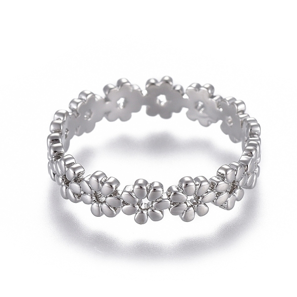 PandaHall Brass Finger Rings, Flower, Platinum, Size 9, Inner Diameter: 19mm Brass
PandaHall Brass Finger Rings, Flower, Platinum, Size 9, Inner Diameter: 19mm Brass