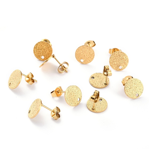 PandaHall Ion Plating(IP) 304 Stainless Steel Stud Earring Findings, Textured Flat Round, Golden, 10x1mm, Hole: 1.4mm, Pin: 0.8mm 304...
PandaHall Ion Plating(IP) 304 Stainless Steel Stud Earring Findings, Textured Flat Round, Golden, 10x1mm, Hole: 1.4mm, Pin: 0.8mm 304...