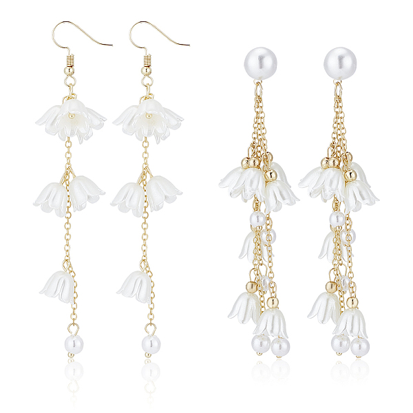 PandaHall ANATTASOUL 2 Pairs 2 Style Plastic Lily of the Valley Dangle Stud Earrings, Alloy Chain Tassel Long Drop Earrings for Women, Light...
PandaHall ANATTASOUL 2 Pairs 2 Style Plastic Lily of the Valley Dangle Stud Earrings, Alloy Chain Tassel Long Drop Earrings for Women, Light...