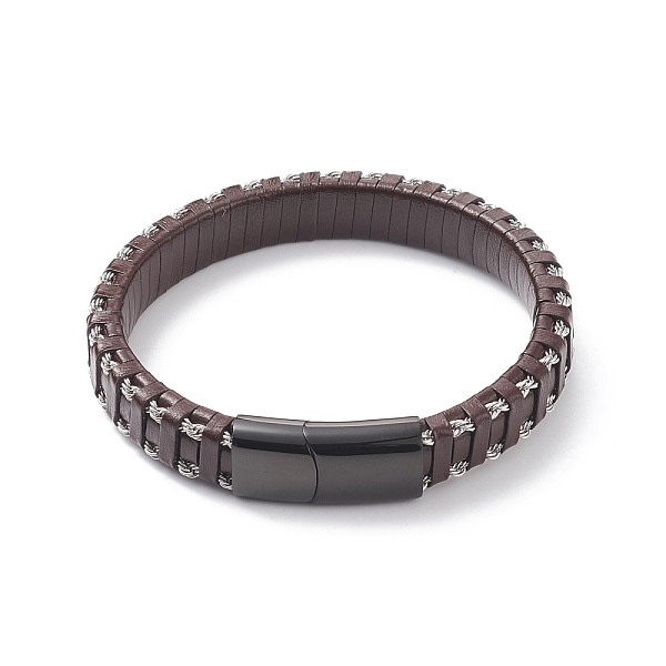 PandaHall Leather Braided Cord Bracelets, 304 Stainless Steel Magnetic Clasp, Rectangle, Gunmetal, Coconut Brown, 8-5/8 inch(22cm), 12x6mm...
PandaHall Leather Braided Cord Bracelets, 304 Stainless Steel Magnetic Clasp, Rectangle, Gunmetal, Coconut Brown, 8-5/8 inch(22cm), 12x6mm...