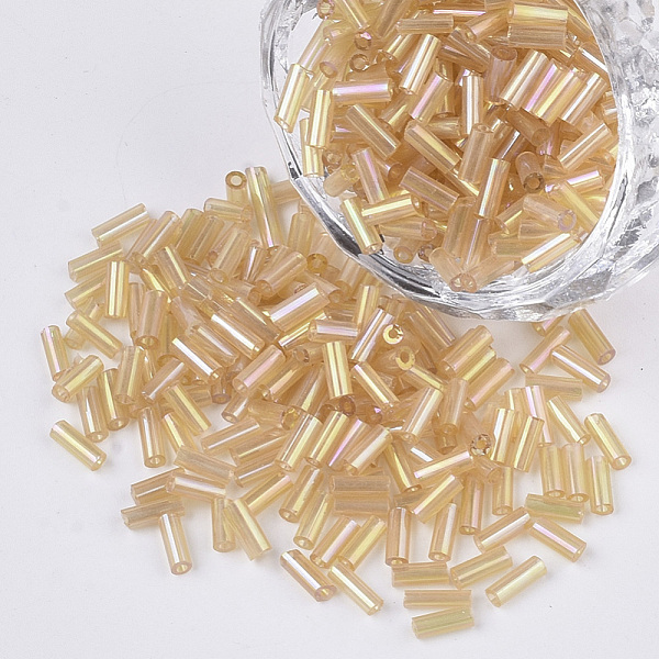 PandaHall AB Color Plated Glass Bugle Beads, Transparent Colours Rainbow, Sandy Brown, 4~4.5x2mm, Hole: 1mm, about 450g/bag, 14000pcs/bag...
PandaHall AB Color Plated Glass Bugle Beads, Transparent Colours Rainbow, Sandy Brown, 4~4.5x2mm, Hole: 1mm, about 450g/bag, 14000pcs/bag...