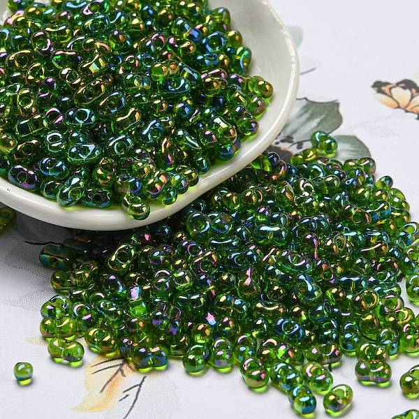 PandaHall Glass Seed Beads, Transparent Inside Colours Rainbow, Peanut Shape, Green, 6x3x3mm, Hole: 1.2mm, about 4000pcs/pound Glass Peanut...
PandaHall Glass Seed Beads, Transparent Inside Colours Rainbow, Peanut Shape, Green, 6x3x3mm, Hole: 1.2mm, about 4000pcs/pound Glass Peanut...