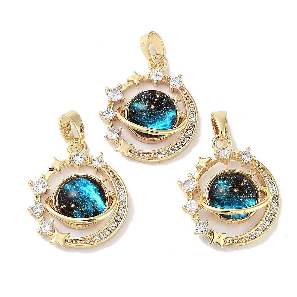 PandaHall Rack Plating Brass Pave Clear Cubic Zirconia Pendants, Planet Charms with Epoxy Resin, Real 18K Gold Plated, Long-Lasting Plated..., Cyan
PandaHall Rack Plating Brass Pave Clear Cubic Zirconia Pendants, Planet Charms with Epoxy Resin, Real 18K Gold Plated, Long-Lasting Plated..., Cyan