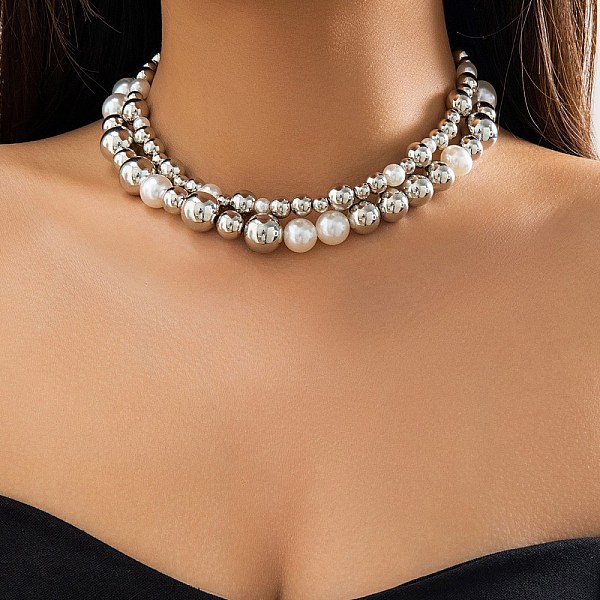 PandaHall CCB Beaded Necklaces, with Plastic pearl, Jewely for Women, Round, Platinum, 14.96~15.31 inch(38~38.9cm), 2pcs/set Acrylic Round
PandaHall CCB Beaded Necklaces, with Plastic pearl, Jewely for Women, Round, Platinum, 14.96~15.31 inch(38~38.9cm), 2pcs/set Acrylic Round