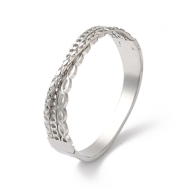 PandaHall Cross 304 Stainless Steel Hollow Hinged Bangles for Women, Stainless Steel Color, Inner Diameter: 2-3/8x2 inch(6.05x5.05cm), 13mm...
PandaHall Cross 304 Stainless Steel Hollow Hinged Bangles for Women, Stainless Steel Color, Inner Diameter: 2-3/8x2 inch(6.05x5.05cm), 13mm...