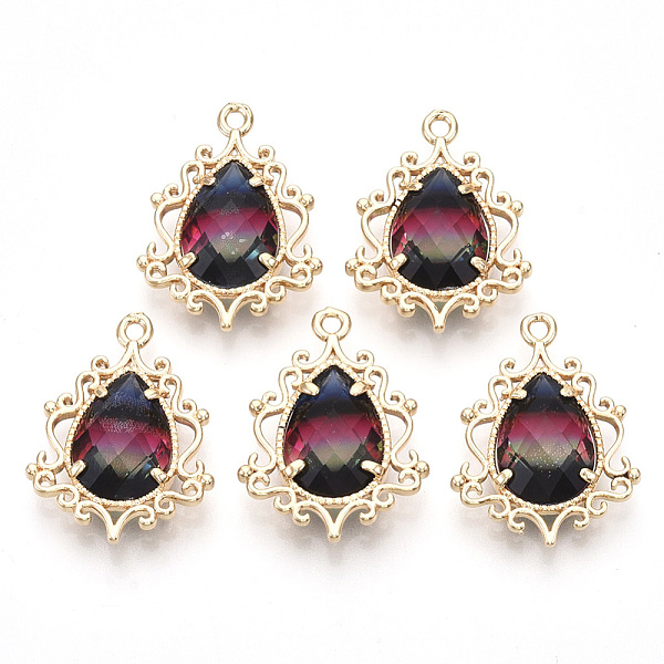 PandaHall Golden Tone Brass Pendants, with Faceted Glass, Teardrop, Colorful, 25.5x19x6mm, Hole: 1.6mm Brass+Glass Teardrop
PandaHall Golden Tone Brass Pendants, with Faceted Glass, Teardrop, Colorful, 25.5x19x6mm, Hole: 1.6mm Brass+Glass Teardrop