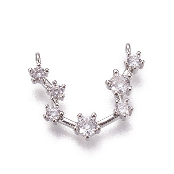 PandaHall Brass Micro Pave Cubic Zirconia Pendants, Twelve Constellations, Platinum, Aquarius, 16x23~29x3mm, Hole: 1.5mm Brass+Cubic..., Clear
PandaHall Brass Micro Pave Cubic Zirconia Pendants, Twelve Constellations, Platinum, Aquarius, 16x23~29x3mm, Hole: 1.5mm Brass+Cubic..., Clear