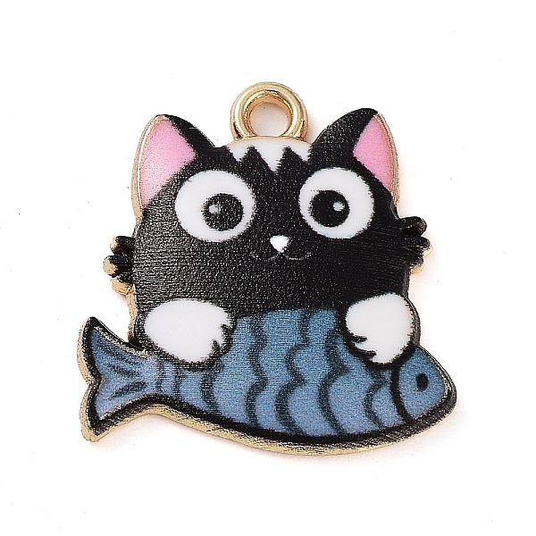 PandaHall Rack Plating Alloy Enamel Pendants, Golden, Cat with Fish Charm, Black, 18x18x3mm, Hole: 2mm Alloy+Enamel Cat Shape Black
PandaHall Rack Plating Alloy Enamel Pendants, Golden, Cat with Fish Charm, Black, 18x18x3mm, Hole: 2mm Alloy+Enamel Cat Shape Black