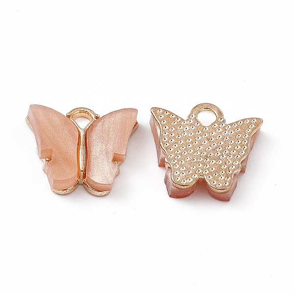 PandaHall Acrylic Charms, with Light Gold Tone Alloy Finding, Butterfly Charm, Dark Salmon, 13x14x3mm, Hole: 2mm Alloy+Acrylic Butterfly
PandaHall Acrylic Charms, with Light Gold Tone Alloy Finding, Butterfly Charm, Dark Salmon, 13x14x3mm, Hole: 2mm Alloy+Acrylic Butterfly