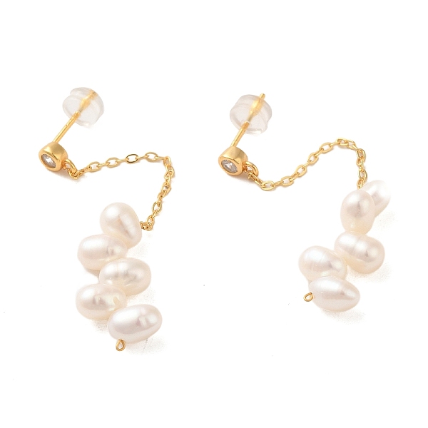 PandaHall Sterling Silver Studs Earrings, with Natural Pearl, Jewely for Women, Real 18K Gold Plated, 63x10mm Sterling Silver
PandaHall Sterling Silver Studs Earrings, with Natural Pearl, Jewely for Women, Real 18K Gold Plated, 63x10mm Sterling Silver