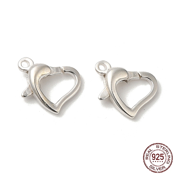 PandaHall 925 Sterling Silver Lobster Claw Clasps, Heart, with 925 Stamp, Silver, 10x12x3mm, Hole: 1.2mm Sterling Silver Heart
PandaHall 925 Sterling Silver Lobster Claw Clasps, Heart, with 925 Stamp, Silver, 10x12x3mm, Hole: 1.2mm Sterling Silver Heart