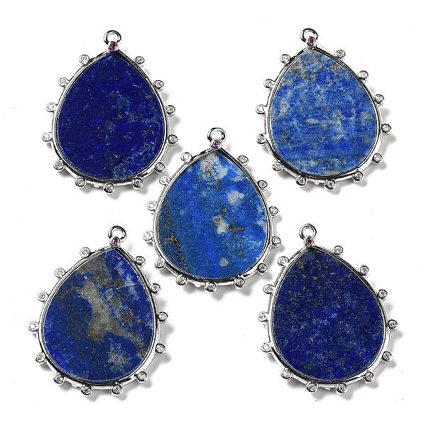 PandaHall Natural Lapis Lazuli Pendants, Rack Plating Platinum Tone Brass Pave Clear Cubic Zirconia Teardrop Charms, 30.5x23.5x2mm, Hole...
PandaHall Natural Lapis Lazuli Pendants, Rack Plating Platinum Tone Brass Pave Clear Cubic Zirconia Teardrop Charms, 30.5x23.5x2mm, Hole...