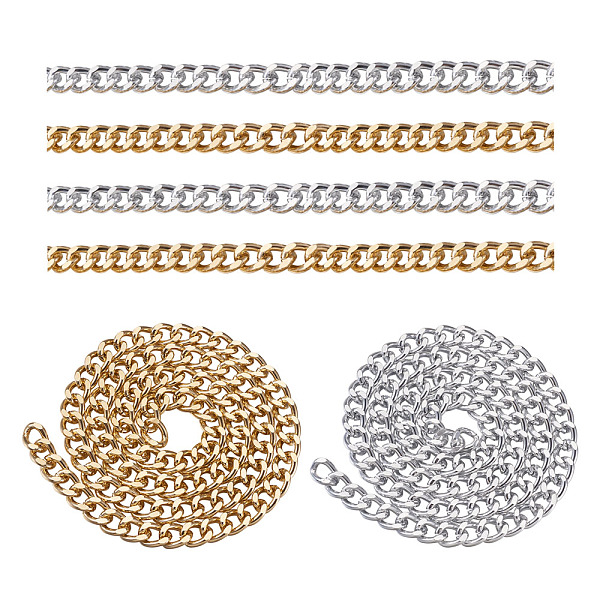 PandaHall Aluminium Curb Chains, Unwelded, Golden & Silver, Link: 16.5x13x3.5mm, 1m/pc, 2pcs/set Aluminum
PandaHall Aluminium Curb Chains, Unwelded, Golden & Silver, Link: 16.5x13x3.5mm, 1m/pc, 2pcs/set Aluminum